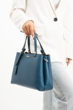 3 Bölme Kalıplı Kadın Petrol Mavi El Omuz ve Çapraz Çanta 671