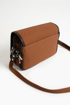 Sellini Çok Cepli Kapaklı Kadın Taba Kahve Postacı Çapraz Çanta