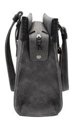 Sellini 3 Bölmeli Gri-Siyah Kadın Omuz Çantası 456