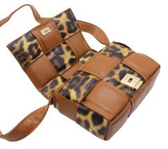 Bottega Model Leopar Taba Kadın Omuz ve Çapraz Çanta 1002