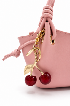 Cherry Kadın Pembe El ve Omuz çantası Kiraz Charm Aksesuarlı