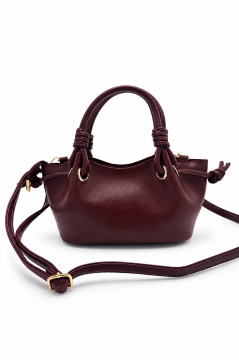 Cherry Kadın Bordo El ve Omuz çantası Kiraz Charm Aksesuarlı