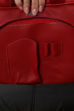 12'' İnç Unisex Kırmızı Notebook Tablet ve Evrak Çantası