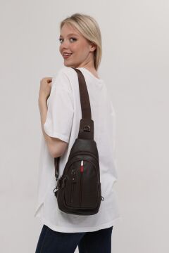 Unisex Kahve Omuz Çantası Body Bag Freebag 193