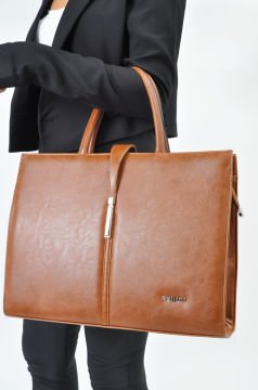 Sellini Unisex Kroko Taba Ayarlanabilir Askılı Büyük Evrak,Bilgisayar,İş ve okul çantası 9