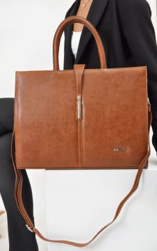 Sellini Unisex Kroko Taba Ayarlanabilir Askılı Büyük Evrak,Bilgisayar,İş ve okul çantası 9