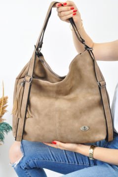 Sellini Çok Gözlü Salaş Kum Kadın El,Omuz Ve Sırt Çantası