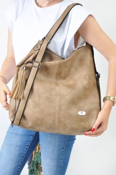 Sellini Çok Gözlü Salaş Kum Kadın El,Omuz Ve Sırt Çantası