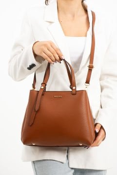 3 Bölme Kalıplı Kadın Taba El Omuz ve Çapraz Çanta 671