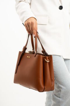 3 Bölme Kalıplı Kadın Taba El Omuz ve Çapraz Çanta 671