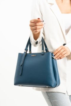 3 Bölme Kalıplı Kadın Petrol Mavi El Omuz ve Çapraz Çanta 671