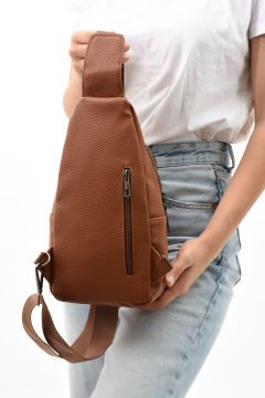 Sellini Çok Bölmeli Ayarlanabilir Askılı Unisex Taba Body Bag Free Bag 194