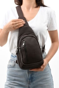 Sellini Çok Bölmeli Ayarlanabilir Askılı Unisex Kahve Body Bag Free Bag 194