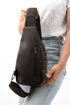 Sellini Çok Bölmeli Ayarlanabilir Askılı Unisex Kahve Body Bag Free Bag 194