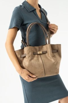 Sellini Vizon Süet Nubuk Suni Deri Mıknatıs Kapamalı Çapraz Askılı Kadın El Ve Omuz Çantası  570