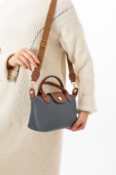 SELLİNİ KADIN GRİ TABA ÇİFT DERİ SAPLI EL OMUZ VE ÇAPRAZ ÇANTASI 001