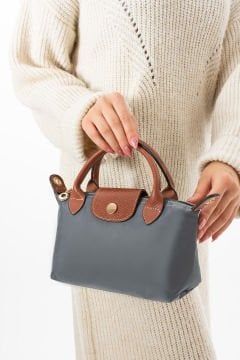 SELLİNİ KADIN GRİ TABA ÇİFT DERİ SAPLI EL OMUZ VE ÇAPRAZ ÇANTASI 001