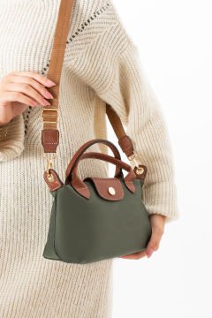 SELLİNİ KADIN HAKİ TABA ÇİFT DERİ SAPLI EL OMUZ VE ÇAPRAZ ÇANTASI 001