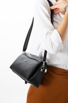 Sellini Siyah Çok Gözlü Kadın Portföy Çapraz Clutch Çanta 284