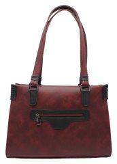 Sellini 3 Bölmeli Bordo-Siyah Kadın Omuz Çantası 456