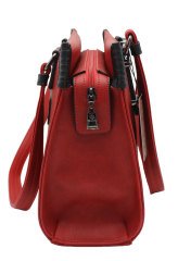 Sellini 3 Bölmeli Kırmızı-Siyah Kadın Omuz Çantası 456